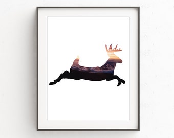 Nursery Print Deer | Nursery Forest Art | Deer Prints