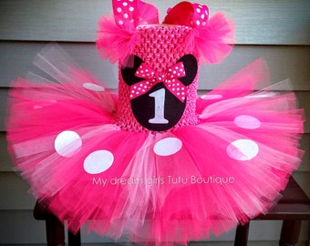 Minnie mouse tutu dress, Pink Minnie mouse dress, Minnie mouse birthday dress, Minnie mouse smash cake tutu, Minnie mouse baby girl dress
