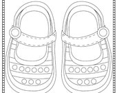 Items Similar Baby Shoes Printable Coloring Pages Adults Shower Idea