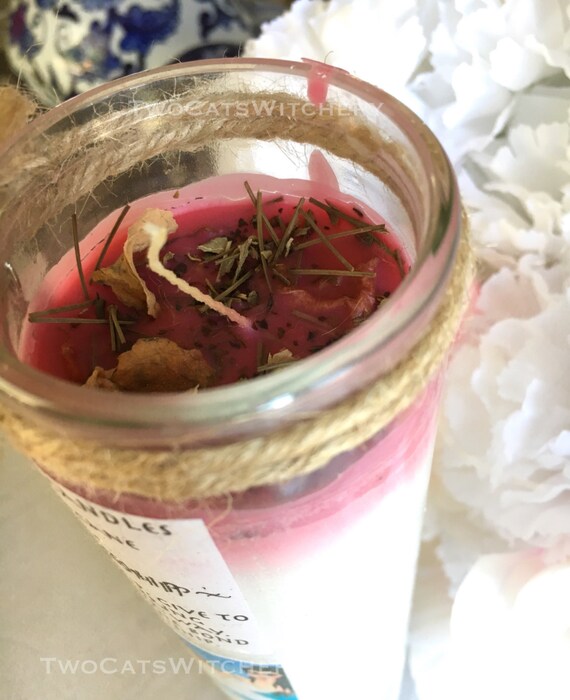 Handmade Novena Candle Fantasy Art Ritual Candles Glass