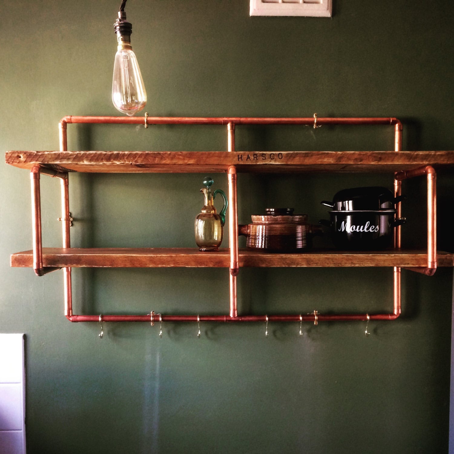 Copper pipe shelving unit