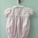 3 month, Vintage Classic Baby Clothes, Precious Pale Pink Bubble Romper, Smocked with Floral Design