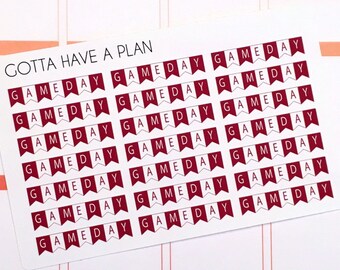 Planner Stickers Custom Gameday Banner for Erin Condren, Happy Planner, Filofax, Scrapbooking