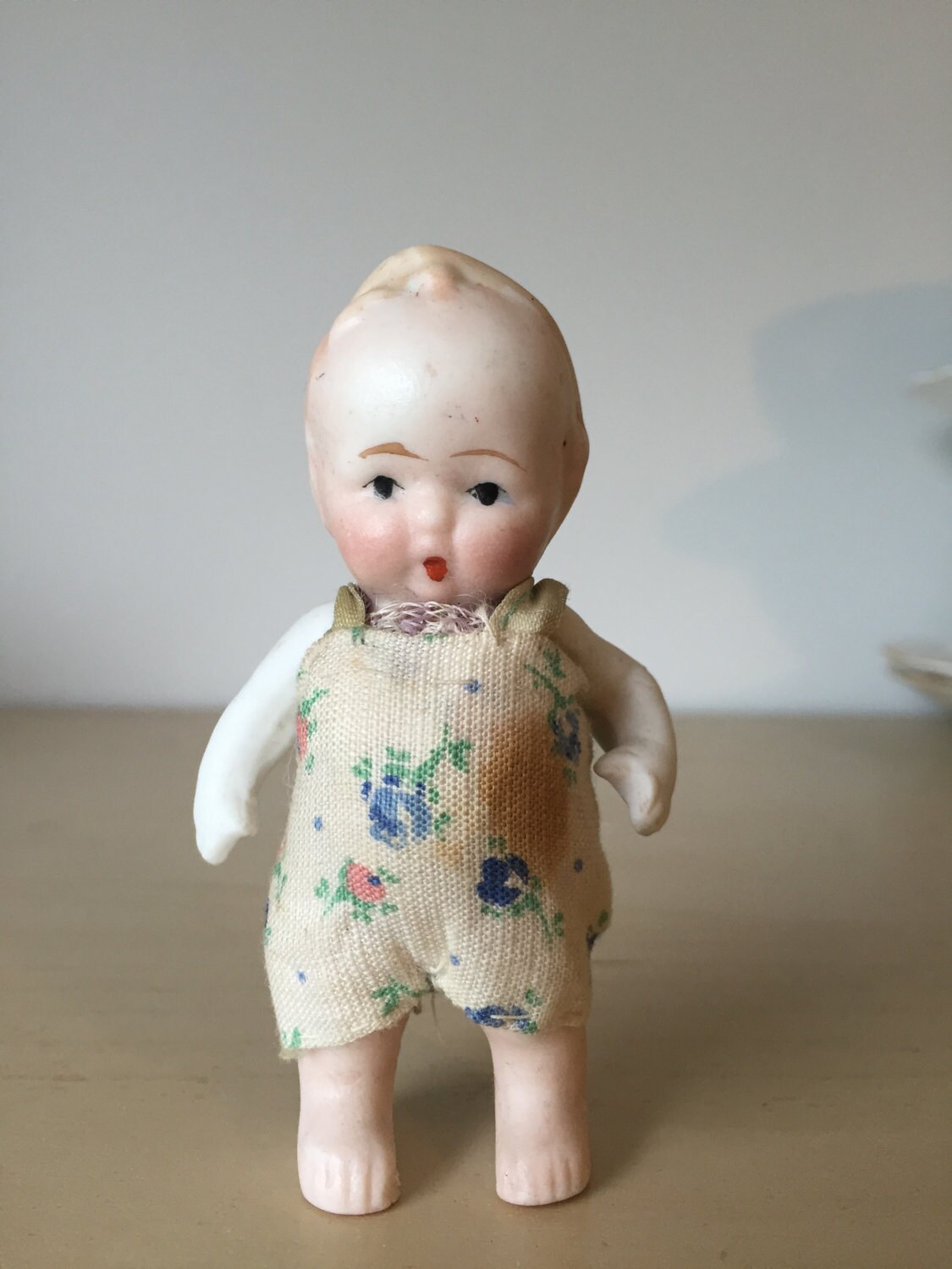 Japanese All Bisque Miniature Doll Movable Arms Matte