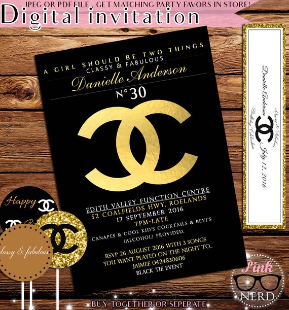 Chanel Inspired Invitations 5