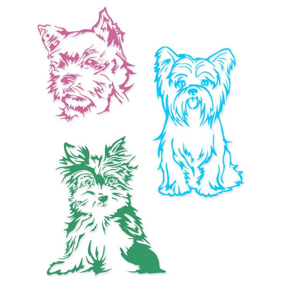 Download Yorkie Dog Terrier Design Files Cuttable SVG DXF EPS use