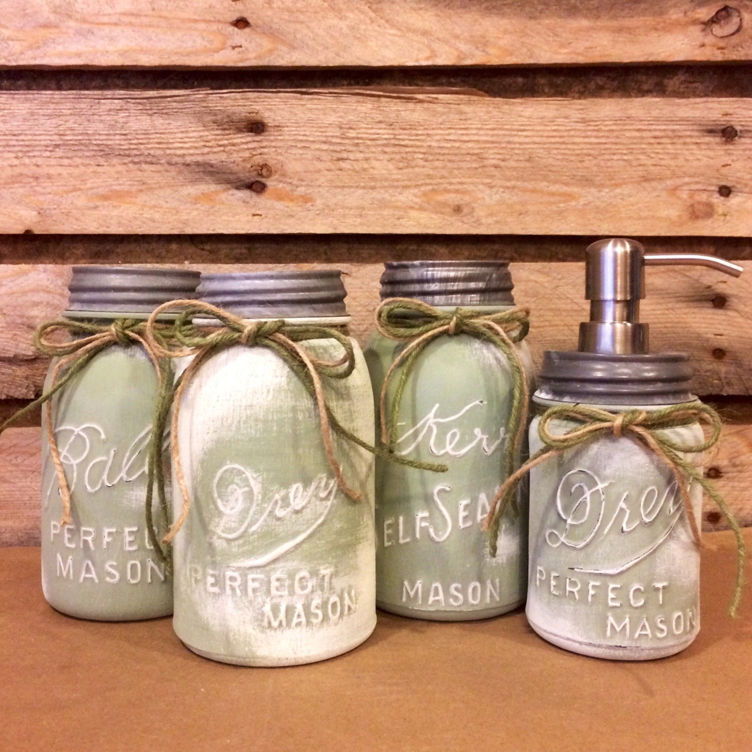 Vintage Mason Jar Kitchen Canisters Rustic by AmericanaGloriana