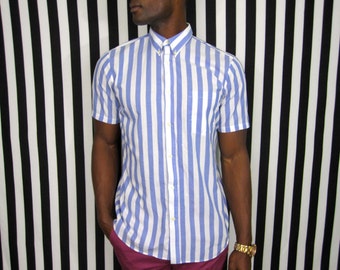 vintage striped collared shirt