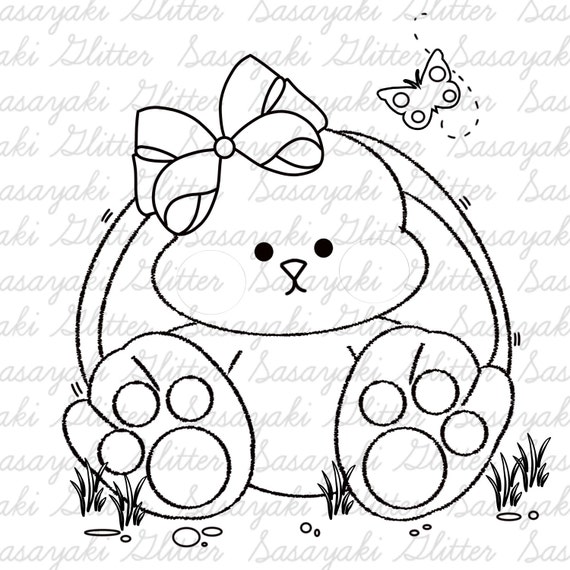 Cute Bun Digital Stamp by Sasayaki Glitter