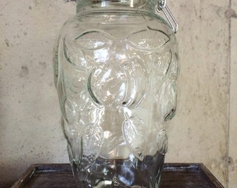 Large Italian Green Jar, Locking Lid w/ rubber seal, Air-tight Storage Jar, Fruit Jar, Green Glass Jar, Kombucha Jar, Ice tea jar, Cannister