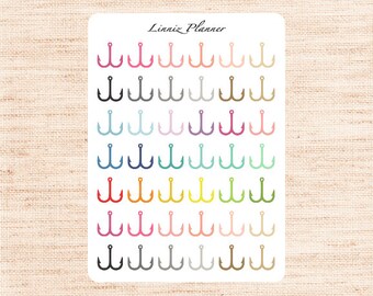 Fishing Hook Regular size (matte planner stickers, perfect for planners)