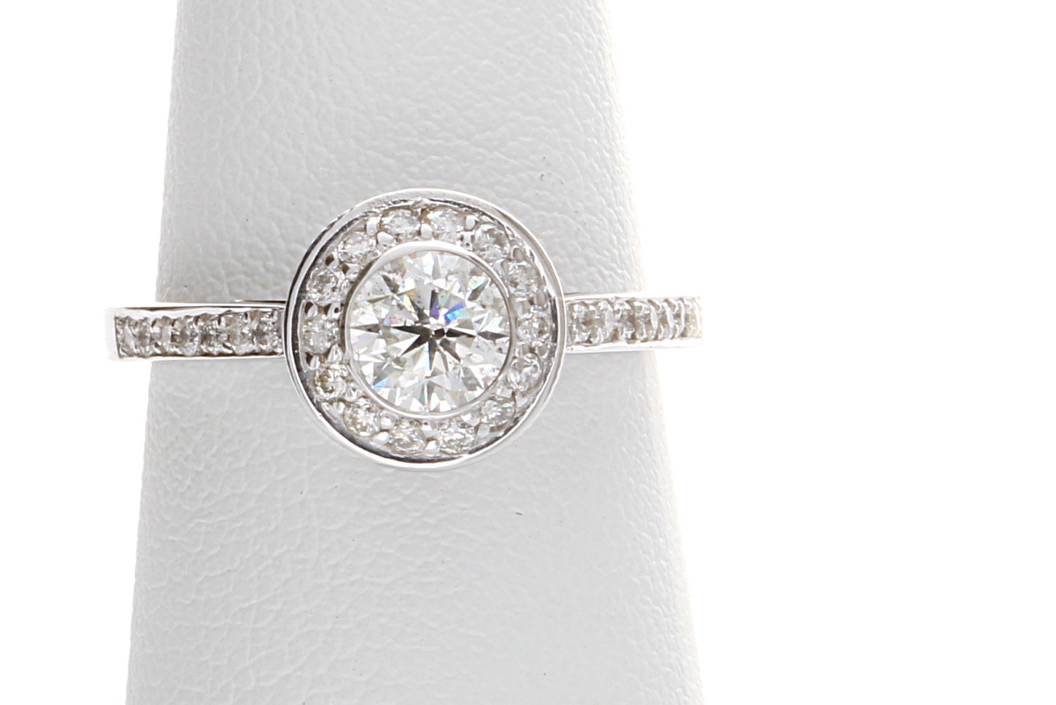 Bezel Set Diamond Engagement Ring Unique Diamond Engagement