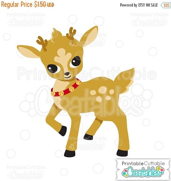 30% OFF SALE Cute Christmas Reindeer SVG Cut by CuttableCreatables