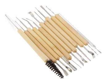 11 Piece Pottery Ceramics Sculpting Polymer Clay Sculpting Art Tool Set Art Supply Pottery Tools for Modeling Clay Tool