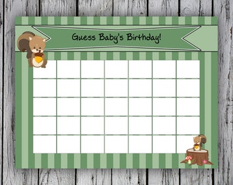Baby shower calendar | Etsy