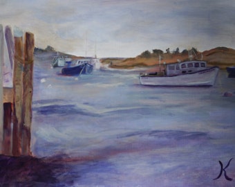 Chatham Fish Pier, Oil Painting