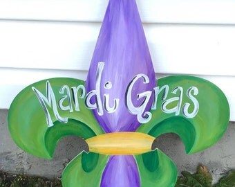Mardi Gras Fleur de Lis door hanger