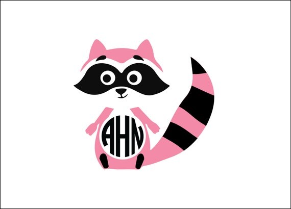 Raccoon monogram download, unique animal svg, dxf, eps, ai ...