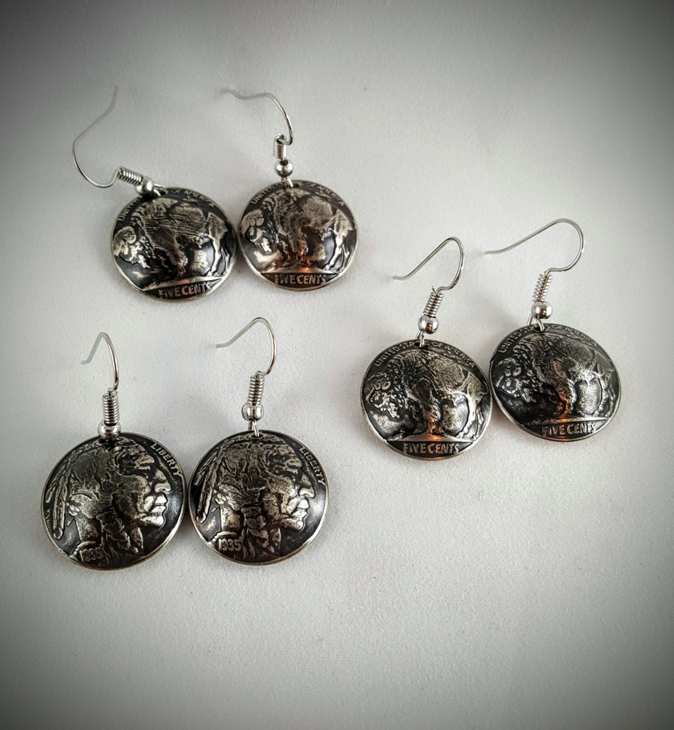 Buffalo Nickel or Indian Head Earrings