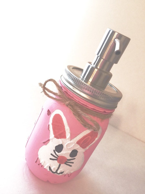 One Single Mason Jar Easter Soap Dispenser Hand by OMGMASONS
