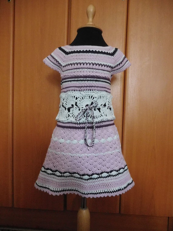 15015 Girl's dress Handmade dress Crocheted violet by croshetN