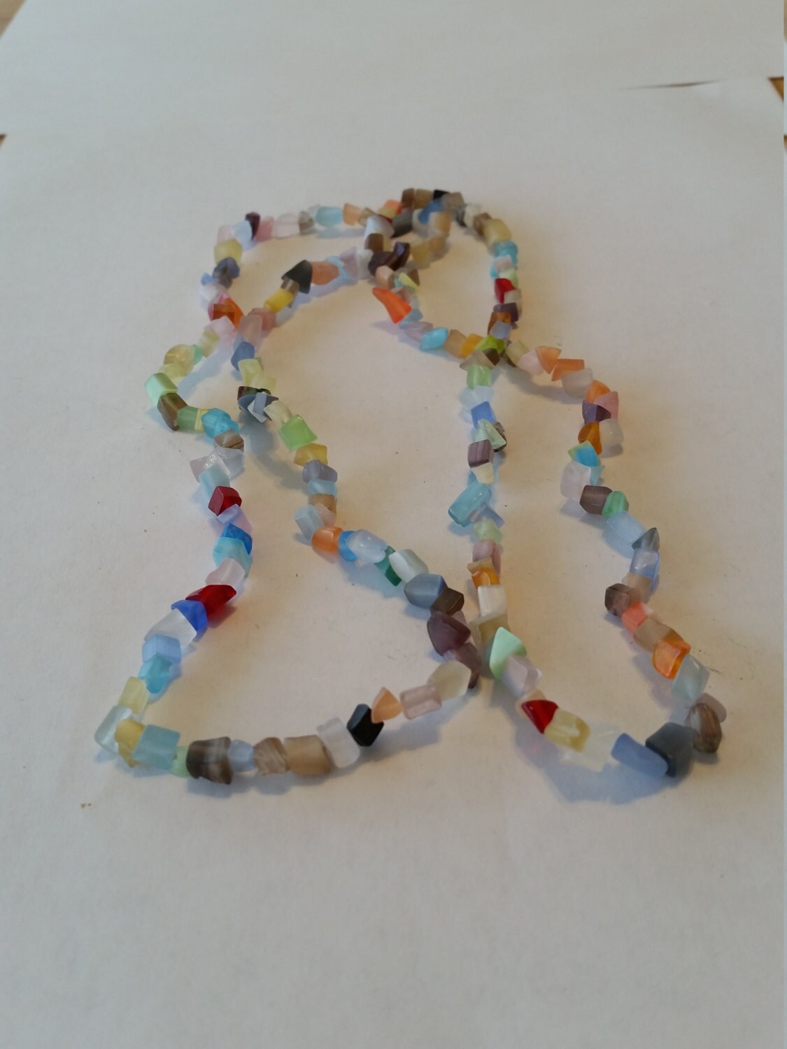 Glass Chips Multi Colored 34 Long Strand Free
