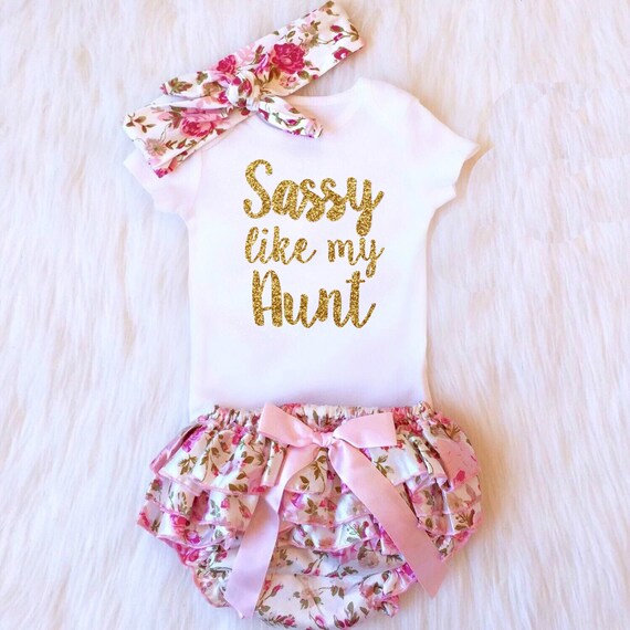 SALE Sassy like my Aunt Baby Girl Clothes by KennedyClairesCloset