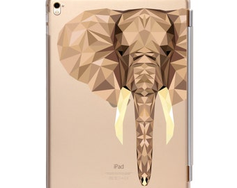 iPad case compatible with iPad mini 4, iPad Pro 9.7 inch, iPad Air 2, detachable smart cover, elephant face portrait Design