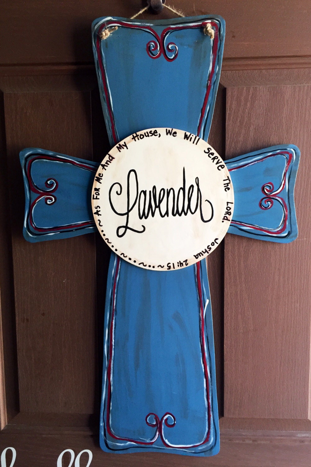Personalized cross door hanger