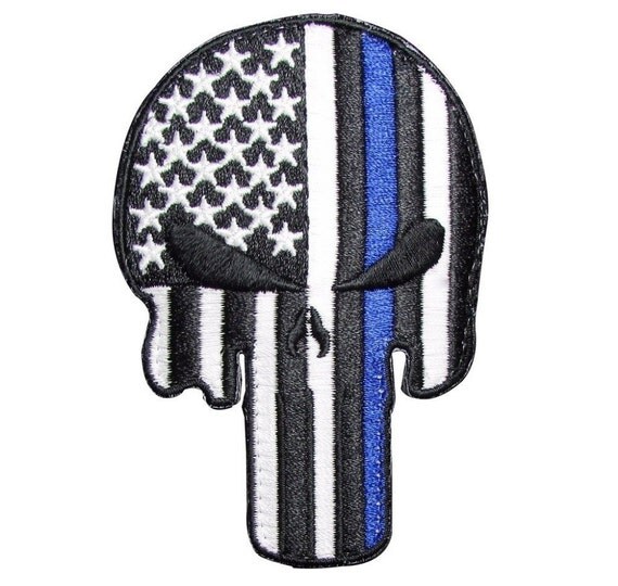 Thin Blue Line Punisher Patch By Hometownguardians On Etsy