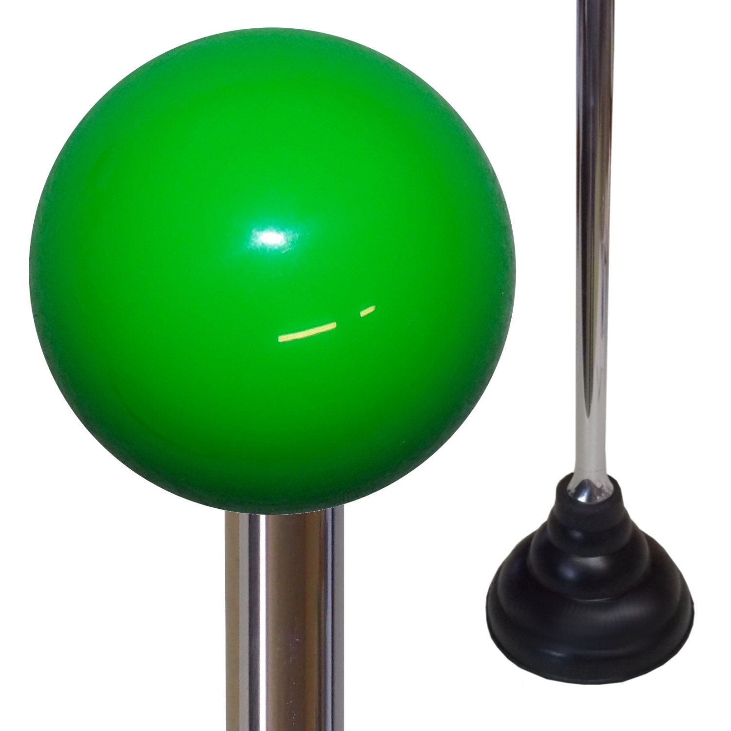 Chrome Handle Plunger w/ Solid Synergy Green Knob Top