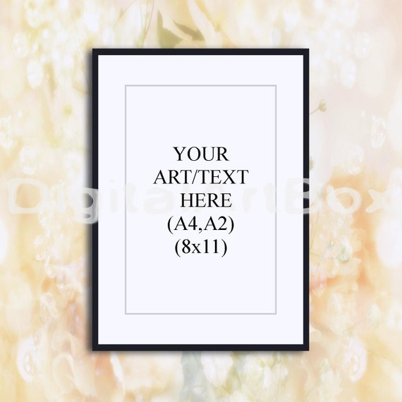 8x11 Vertical Black Frame MockupFloral Display BoxSimple