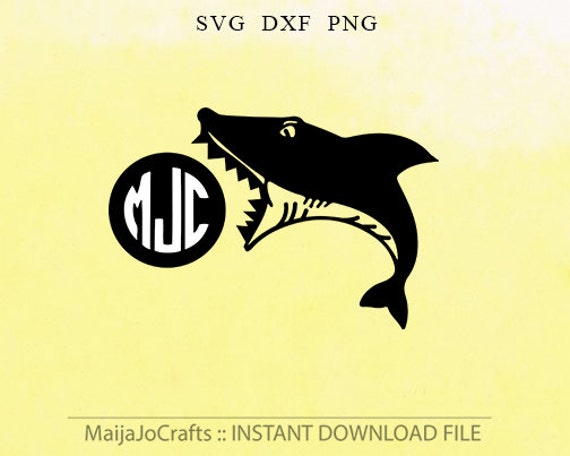Download Items similar to Shark Monogram Frame SVG PNG Clip art DXF monogram frames Svg cut files instant ...
