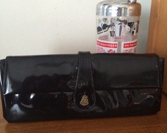 Very Mad Men Chic! Classic Patent Leather Evening Clutch