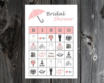 Bridal Shower Bingo 30 Printable Bridal / Wedding Party Bingo Game Cards