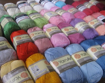 100% mercerized cotton, yarn for knitting, crochet yarn, cotton yarn, BEGONIA yarn art, summer yarn, yarn for sale, cotton yarn online