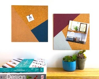 Modern Cork Boards - Cork Memo Boards - Rose Gold, Navy, Burgundy, and Gray - Modern Office Decor - Dorm Room Decor - Office Organization