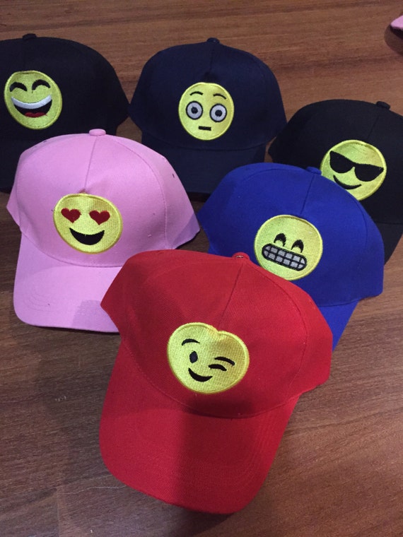 Items similar to 10 piece Emoji Hats!! 6 different expressions on Etsy