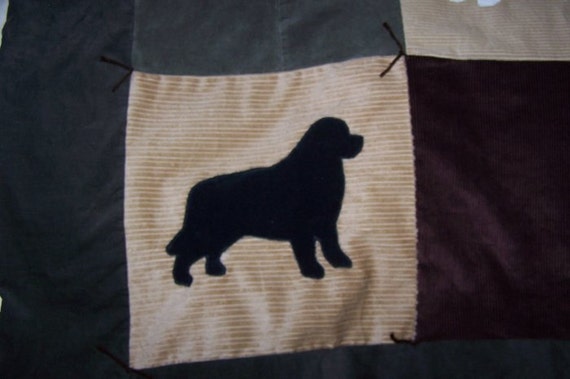 Beautiful Newfoundland Dog THROW Size Quilt by UsByTheSeaside