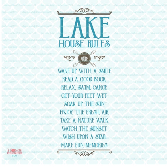 Lake House Rules svg Family Summer Vacation sign svg Lake Life