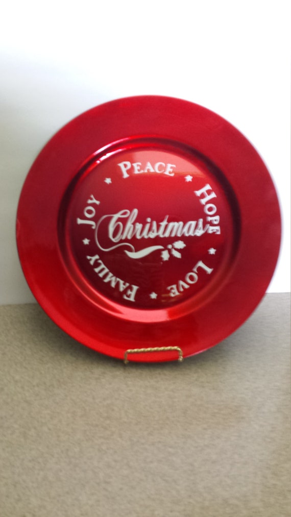 Decorative Large Red Christmas Plate