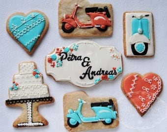 Set Vespa wedding cookies