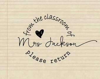 Personalized Self Inking or Mounted Handle Custom, This book belongs to, from the classroom of - Teacher's Classroom - B08