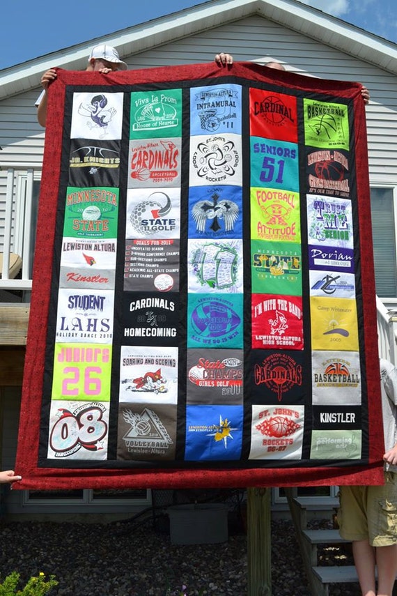 T-shirt Quilt Custom Order T-shirt Quilt by 4Sistershandcrafts