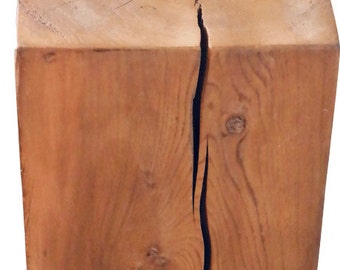 Reclaimed Wood Original Wood Block Side Table