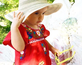 mexican dress toddler embroidered traditional baby handmade