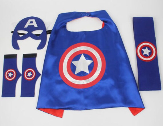 Captain America Cape Mask And Wrist Cuffs Captain By Futureheroes 