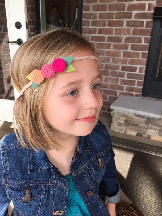 Felt Flower CrownBaby/Toddler/Child HeadbandPink