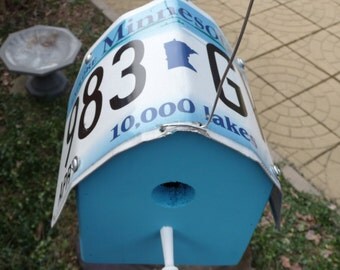 Minnesota "10,000 Lakes" License Plate Birdhouse
