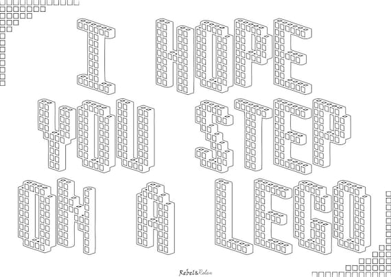 Items similar to digital coloring page 'I hope you step on a lego' on Etsy